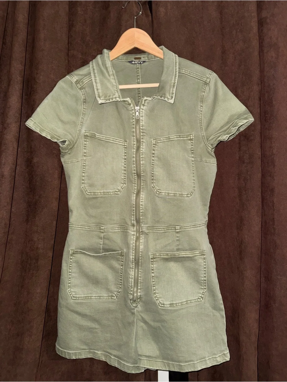 Free People Denim Romper olive
